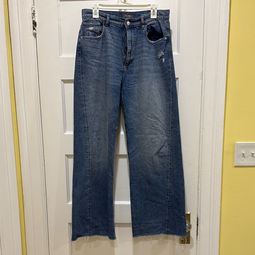 DL1961 Blue Flare Wide Leg Jeans Premium Denim